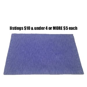 Blue Denim Look Textured Placemat Kitchen Tablescape Table Decor Oceanic Coastal